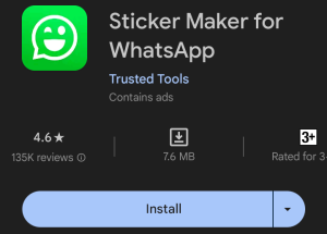 WhatsApp ads with stickers
