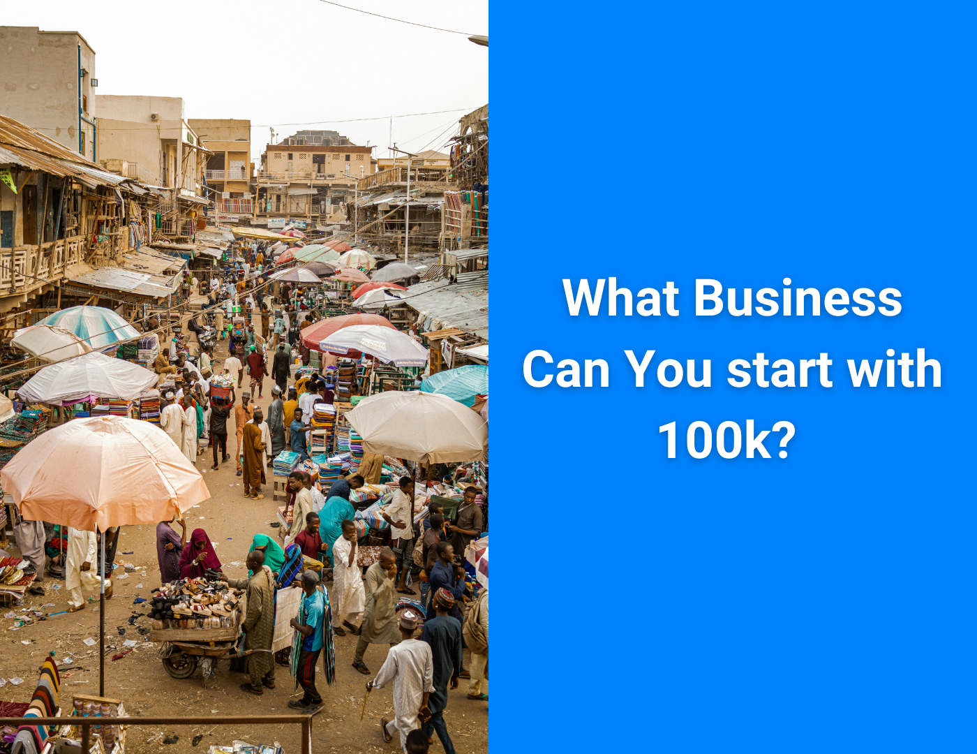 People in a market selling